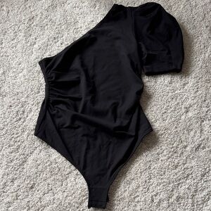 Free People Black One Shoulder Bodysuit